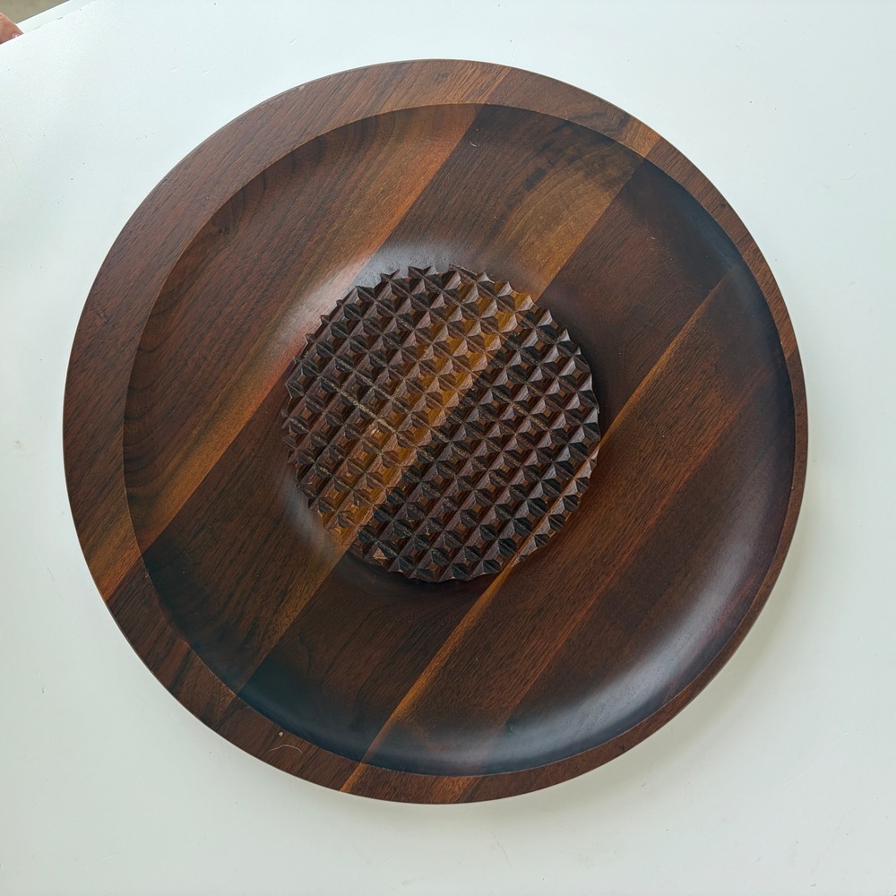 Ozark Walnutware Vintage Solid Walnut Nut Bowl Native Wood Products Missouri